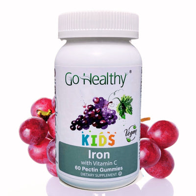 Iron Gummies for Kids Vegetarian Vegan Suitable, Non-GMO Kosher & Halal - 30 Servings | Go Healthy