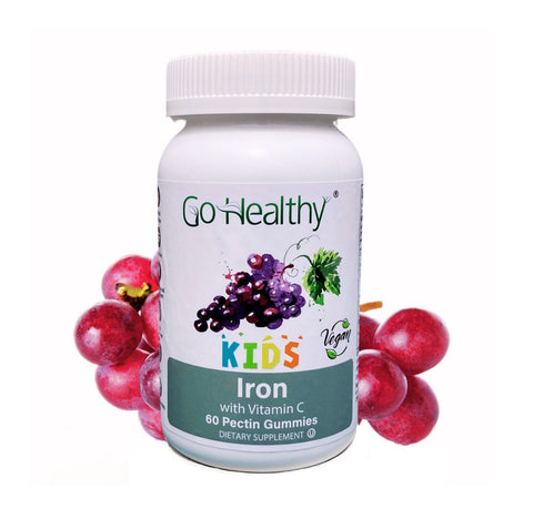 Iron Gummies for Kids  Vegan Vegetarian Suitable, Non-GMO Kosher & Halal - 30 Servings | Go Healthy