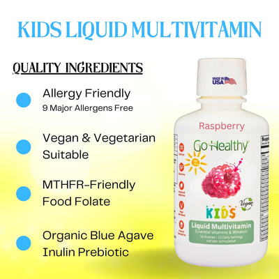 Go Healthy Kids Liquid Multivitamin New Raspberry Flavor Available on Amazon.com