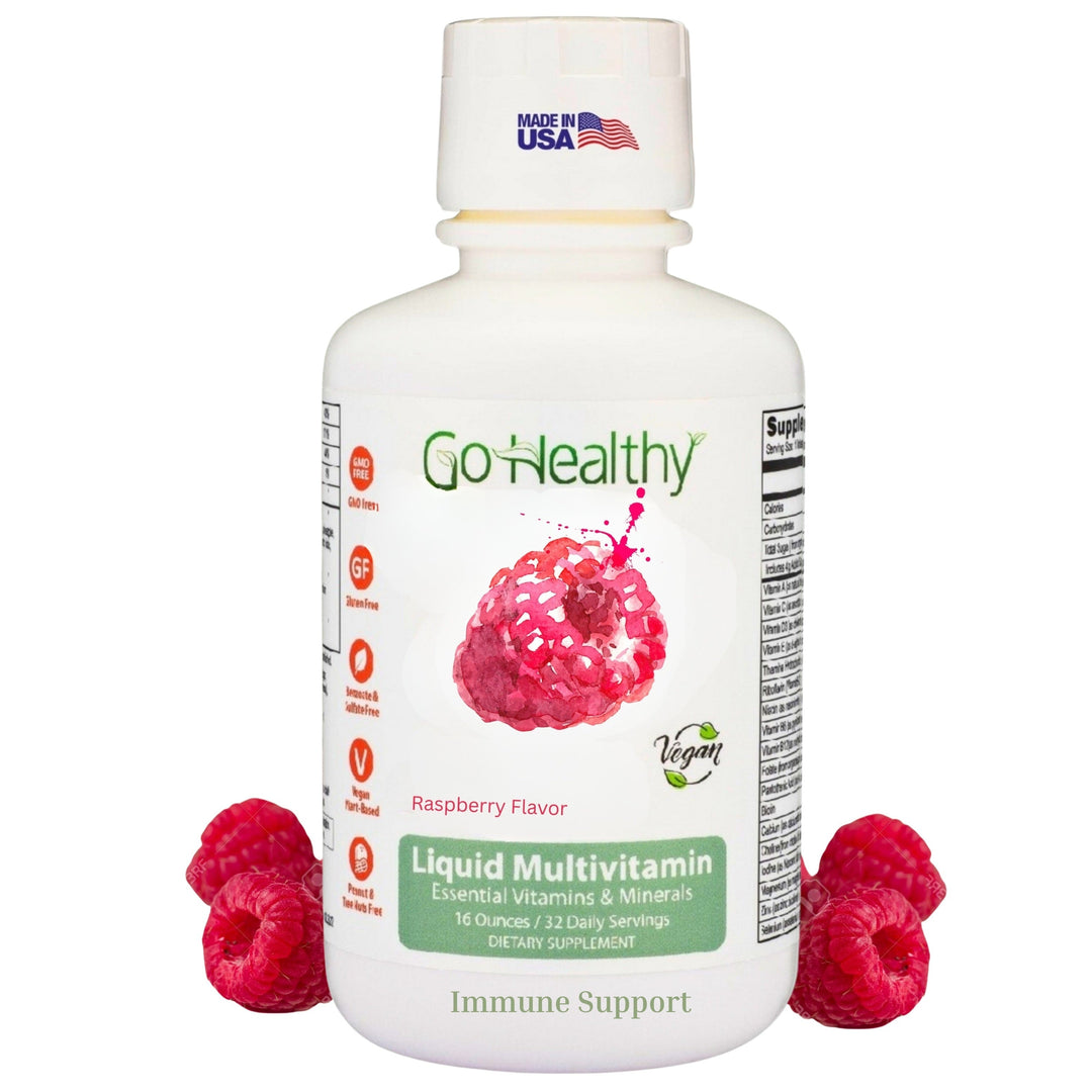 liquid vitamins a b folate c k d glutathion Go Healthy for Women, Men, Teens | Immune Support absorbed deep into the L-Glutamine | C5H10N2O3 | VT Size:60 Gummy