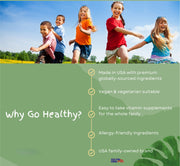 Go Healthy Kids Liquid Multivitamin, Immune Support, Kid Liquid Multivitamins, High Absorption Vegan Vitamins, Kids Vitamins Multivitamin Raspberry - 30-60 Servings