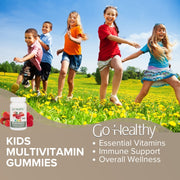 Go Healthy Multivitamin (1 Bottle), Vitamin D (1 Bottle) and Vitamin C (1 Bottle) Gummies for Kids, Toddlers, Vegetarian, Kosher & Halal, Gluten Free, Non-GMO Bundle