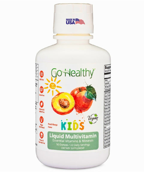 Go Healthy Kids Liquid Multivitamin, Immune Support, Kid Liquid Multivitamins, High Absorption Vegan Vitamins, Kids Vitamins Multivitamin - 30-60 Servings