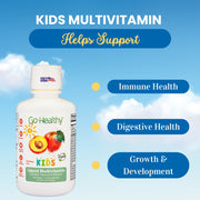 Go Healthy Kids Liquid Multivitamin, Immune Support, Kid Liquid Multivitamins, High Absorption Vegan Vitamins, Kids Vitamins Multivitamin - 30-60 Servings